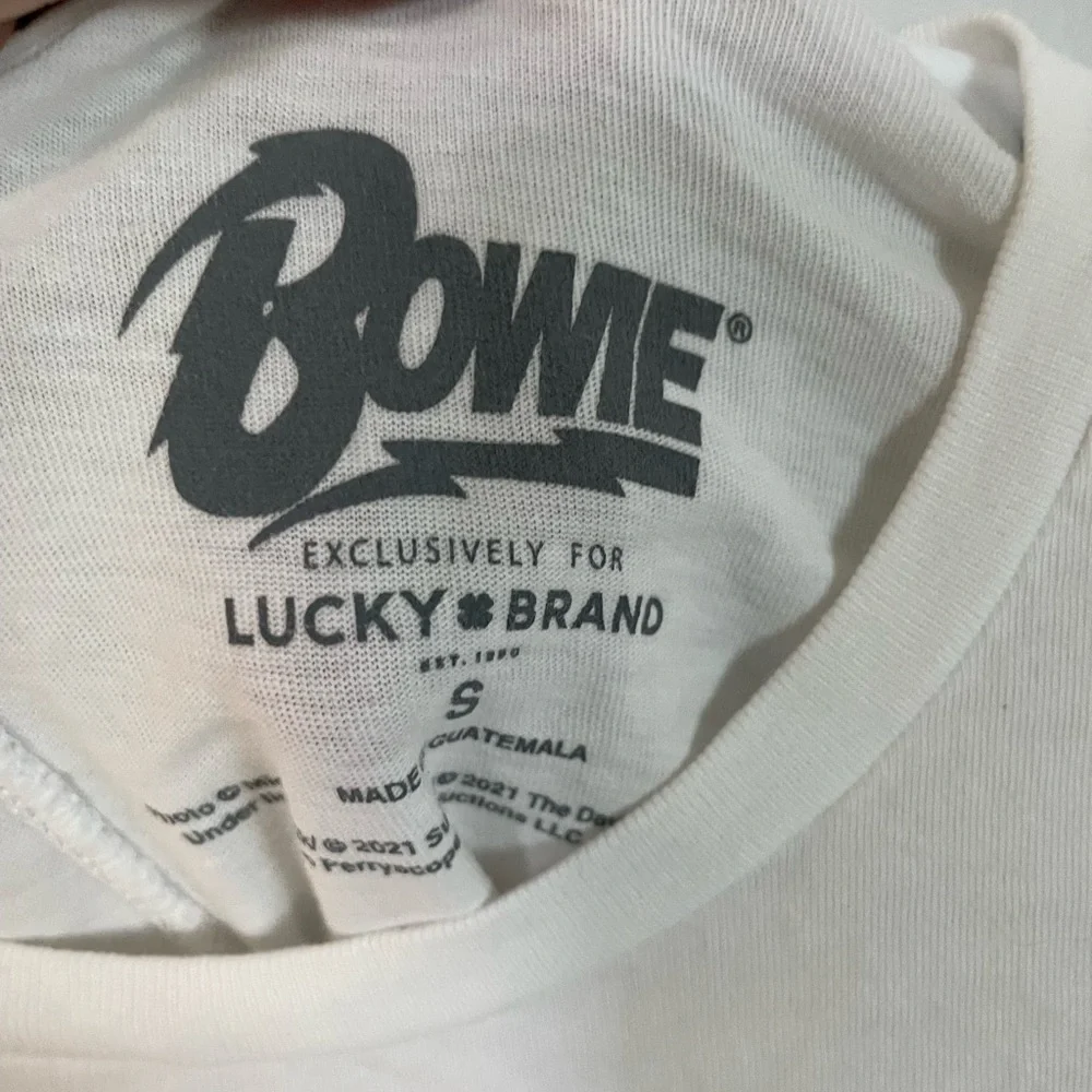 Lucky Brand White Bowie Graphic Tee men’s size small - Picture 3 of 4